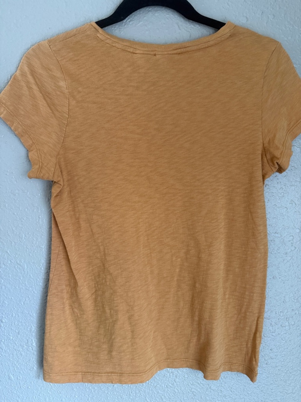 Max Studio Mustard Slub V-Neck Pocket Tee - Picture 5 of 5
